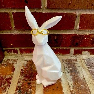 Ceramic bunny with gold glasses